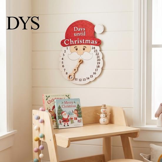 Christmas Party Supplies Advent Calendar Wooden Hanging Sign, 24 Days Welcome Sign with Rope, Countdown Plaque Santa Decorations For Living Room Cafe