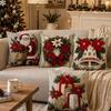 2D Printed Throw Cushion Case Wreath Xmas Pillowslip Cartoon Cute Christmas Pillow Covers Sofa