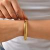 High Quality Oval Openable Bangle Bracelet for Women,18K Gold Plated Stainless Steel Smooth Bracelets,Trendy Jewelry Gifts