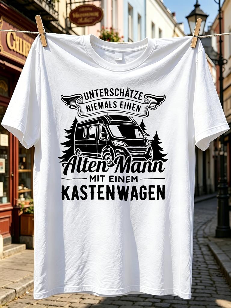 Casual Funny Mes Unterscze Niemals Einen Alten Unisexn Mit Einem Kastenwagen Camper Van Graphic Tee Unisex All TShirt