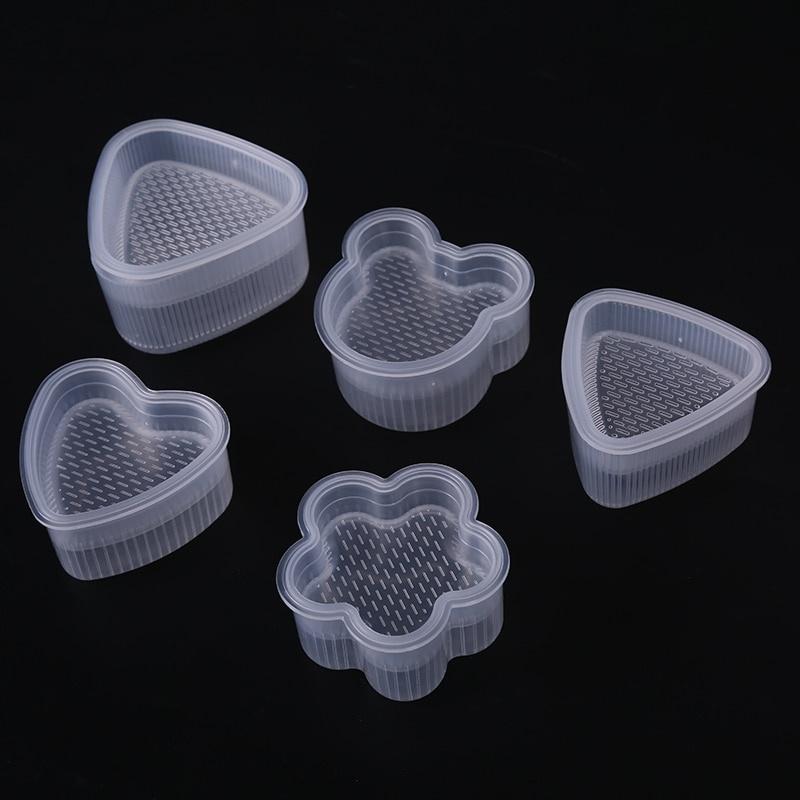 2PCS Triangle  Bear Heart Flower Shape Sushi Mold Onigiri Rice Ball Bento Press Sushi and Ball Maker Mould DIY Tools Set Kitchen Accessories