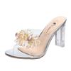 Fashion Fashion Rhinestone Women's High Heels GLADIATOR Style Woman Ultra High Heels Sandals Wedding Banquet Glass Slippers Pumps Mujer