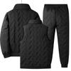 Men's Ultrasonic Lambswool Three-Piece Winter Set: Warm Vest, Stand Collar Cotton Jacket, Plus Velvet Pants