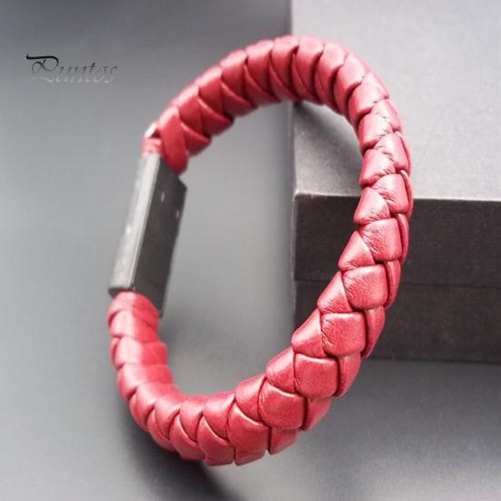 Portable Woven Leather Faux Mini Typec Micro Usb Charging Bracelet Data Cable