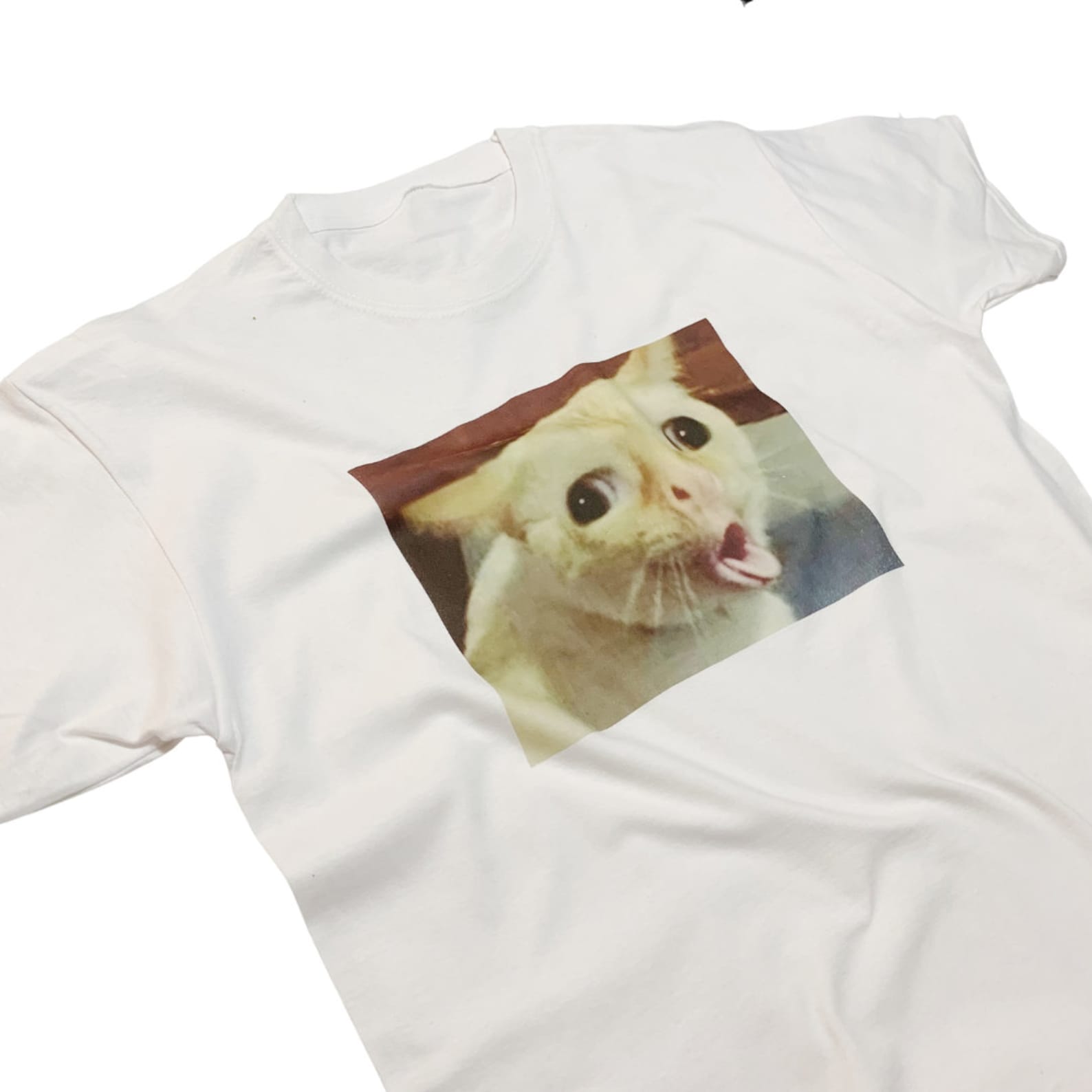 Cat Gagging Meme T-Shirt Funny Kitty Feline Top Iconic Meme 3XL