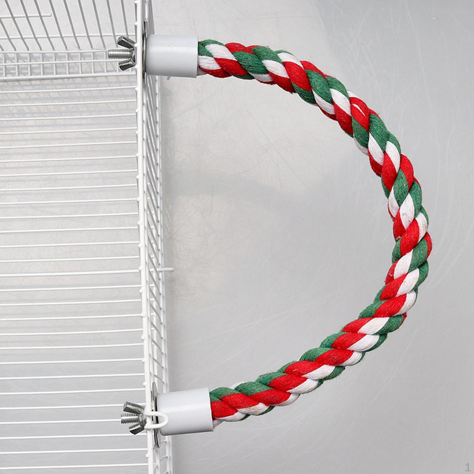 

Rope Perch Parrot Climbing Spiral Stand Toy for Conures Cockatiels Finches Parakeet Cage 30cm