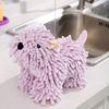 Chenille Hand Towel Cartoon Puppy Shape Soft Microfiber Towel High Water Absorption Bathroom Hand Towel