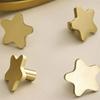 Pure Copper Star Shape Cabinet Knobs Children's Room Five Pointed Star Brass Handles Wardrobe Kitchen Pulls Handle Cupboard Hook
