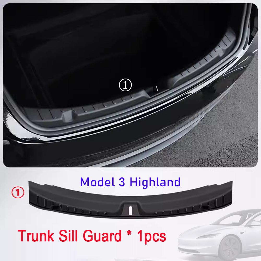 For 2026 2026 2026 Tesla Model 3 Highland Rear Bumper Guard Protector TPE Trunk Bumper Sill Cover Model 3 Highland Accessories