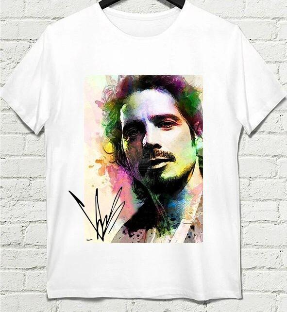 Inspiriertes Chris Cornell Signature T-Shirt für Fans, Weiß, Unisex, Alle Größen