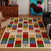 Color Patchwork Pattern Living Room Carpet Large Area Sofa Rugoldable Machine Washable Bedroom Bedside Non-slip Soft Floor Mat