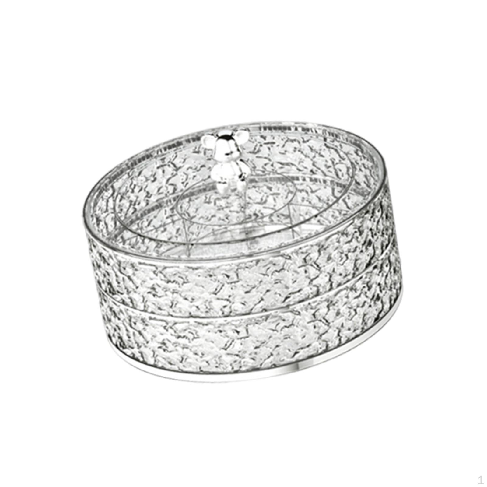 

2-Tier Rotating Serving Tray for Appetizers, Ideal Cakes, Dry Goods And Sweets. Clear Sliver
