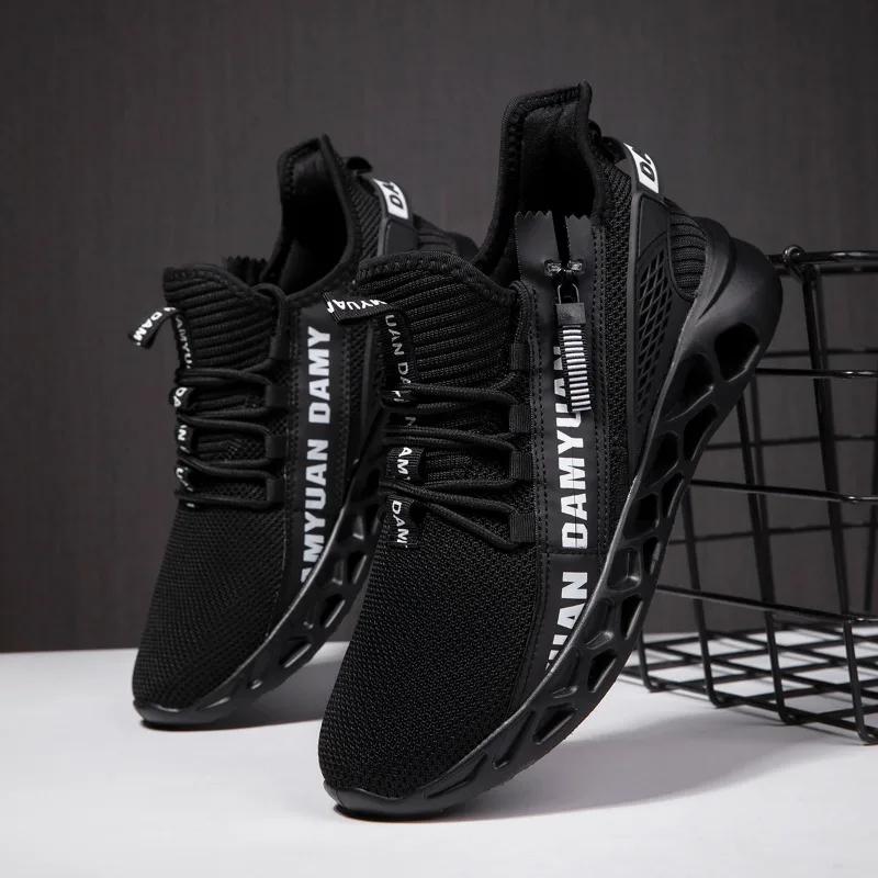 Fashion Fujeak New Style Men Running Shoes Lace Up Athletic Shoes Fashion Outdoor Walking Jogging Sneakers Mesh Casual Shoes Zapatillas