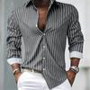 Stilvolles gestreiftes Langarm-Button-Up-Hemd für Herren, Ideal für legere Alltagskleidung