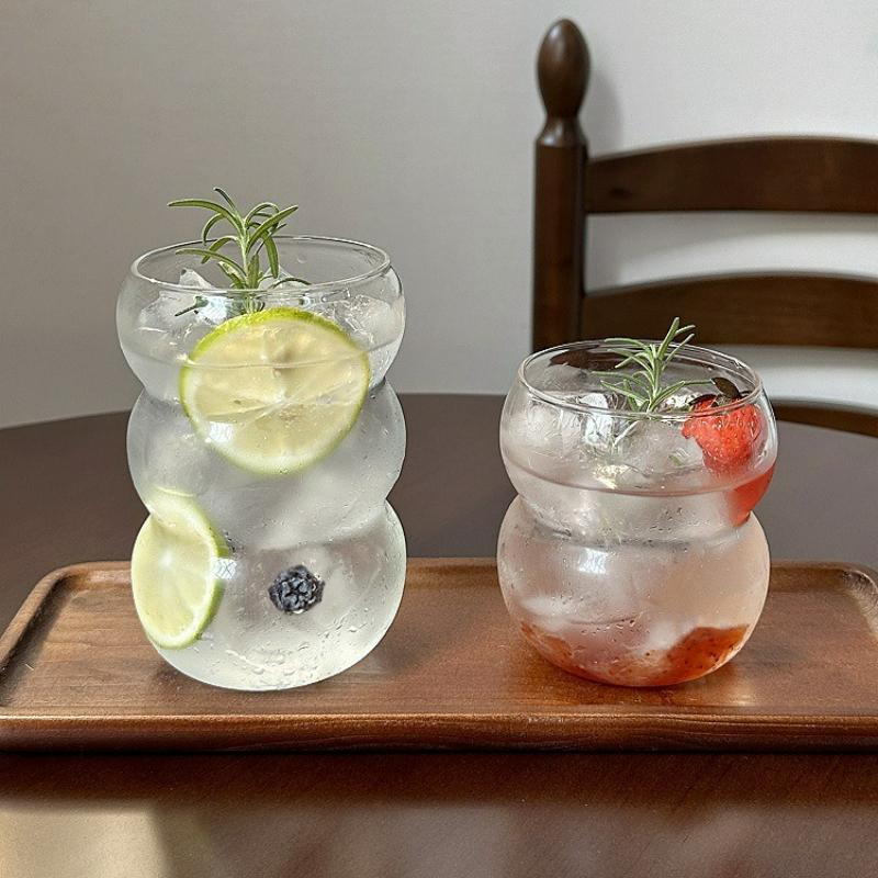 Glass Cup Household Breakfast Cup for Cocktail Juice Coffee Clear Mug Creative Cute Tea Milk Cup Home Decor Drinkware New