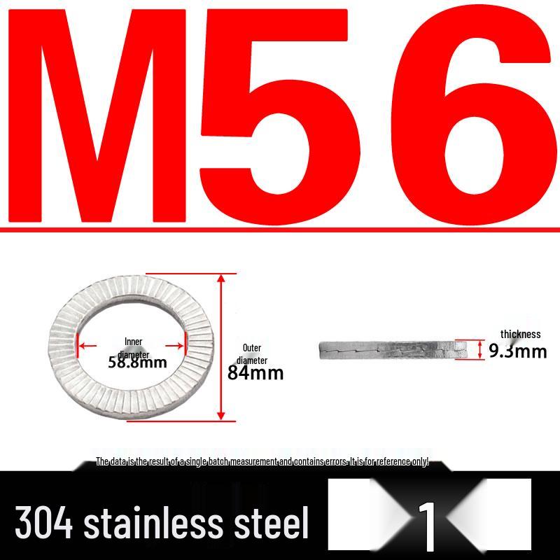 Double-Stacked Interlocking Toothed Anti-Slip Lock Washer 304 Stainless Steel DIN25201