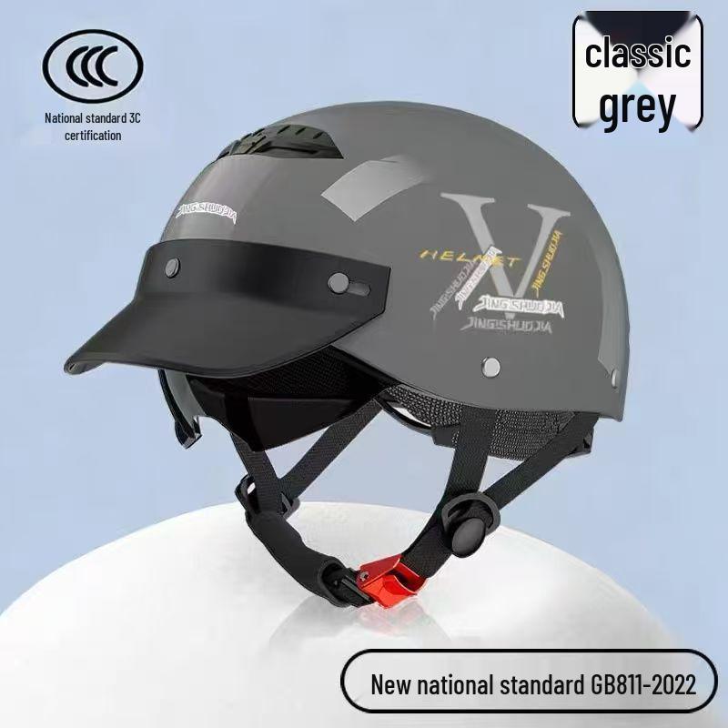 

3C Certified Unisex Summer Electric Vehicle Helmet with Sun Visor - Lightweight, Half-Helmet for Cycling Safety Adult X9