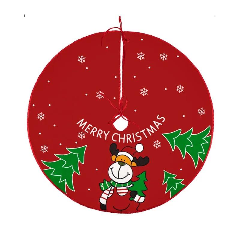 

62 см юбка для рождественской елки красный Санта-Клаус снеговик коврик рождественский декор коврик для рождественской елки для домашнего новогоднего декора 62x62cm