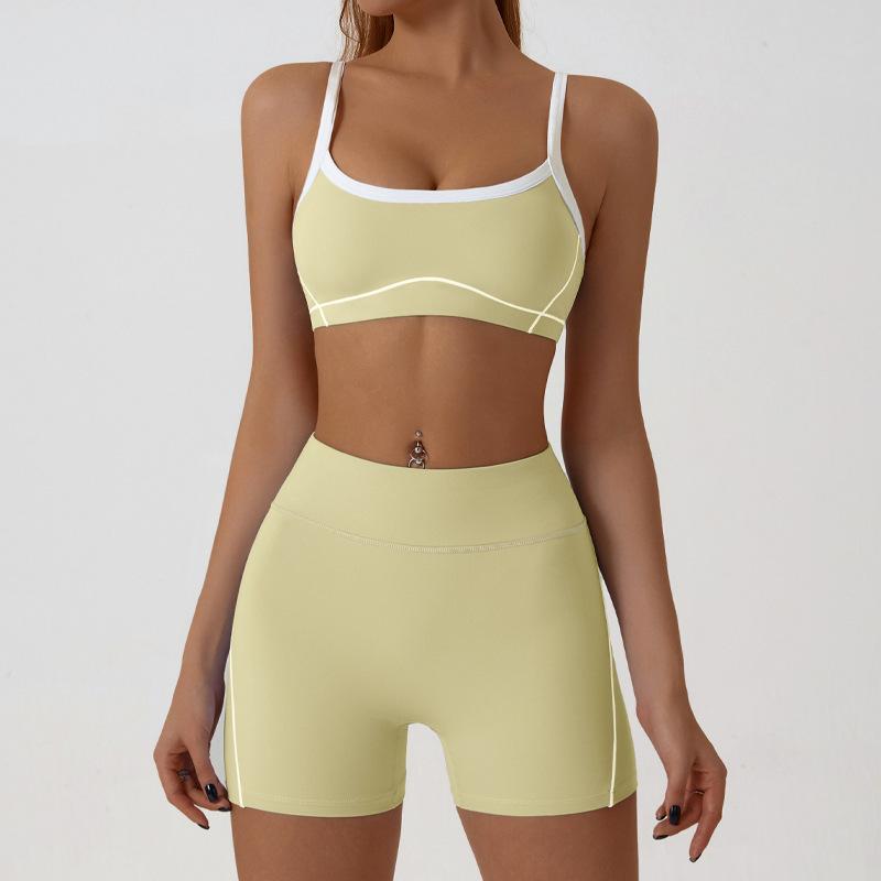 JYL Sleeveless Hollow Back Yoga Shorts Jumpsuit Fitness Bodysuit