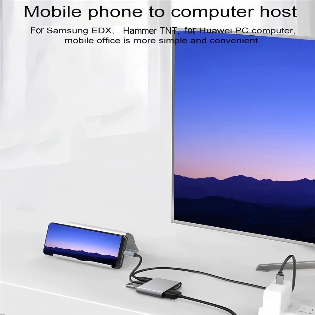 4-in-1 USB C Docking Station Dual HDMI 4K@60Hz Adapter USB 3.0 HUB Type C To HDMI USB C Splitter Adapter OTG For Laptop Macbook