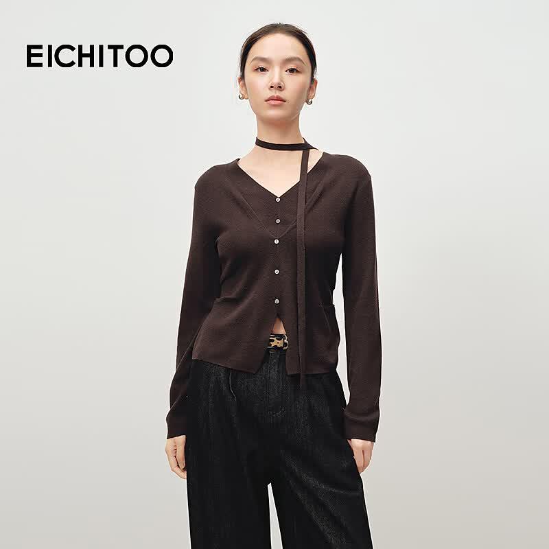 Women s V-Neck Ribbed Knit Sweater Top S