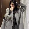 Women's Petite Mid-Length Thickened Black Wool Coat – Versatile, High-End Feel for Autumn & Winter
