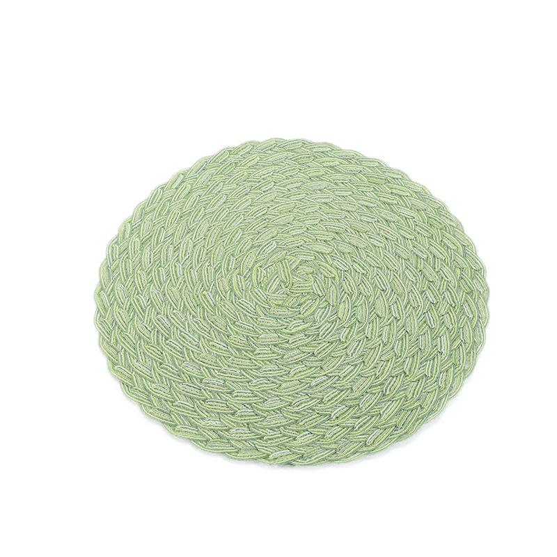 Mantel Redondo Trenzado Lavable Algodón Lino Resistente al Calor 30/35/38cm Mantel Individual de Mesa Para Cocina Navidad Mesa de Comedor Decoración de Fiesta