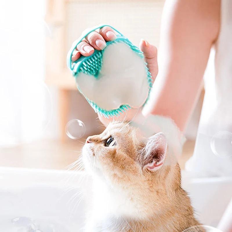 Pet Massage Brush Bathroom Puppy Big Dog Cat Bath Massage Gloves Brush Soft Silicone Pet Accessories for Dogs Cats Grooming Tool