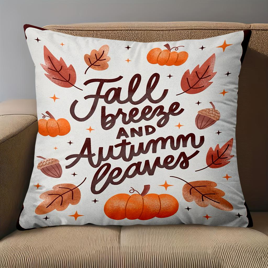 1 Pieces Fall Breeze And Autumn Leaves Patterned Throw Pillow Polyester Pillowcase Sofa Decorative Cushion Cov Headboard Pillow