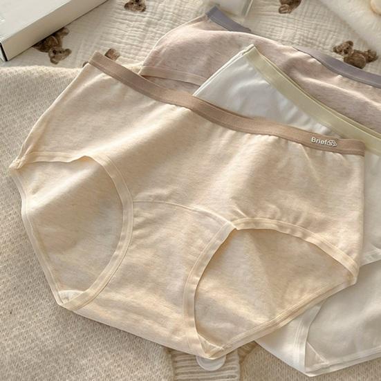 6 Pcs Women's Cotton Underwear Mid Waist Ladies Full Coverage Panties Soft Stretch Cheeky Bikini Briefs