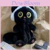Fluffy Black Cat Pen Case With Large Capacity Student Stationery Organizer For Cute Desk Decor