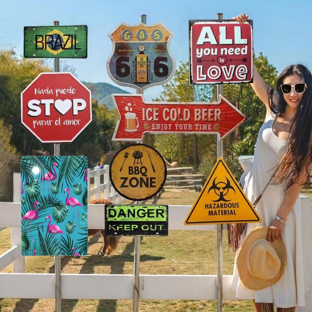 Plaque de panneau d'avertissement, Zone murale 51, zone en étain métallique Vintage, avertissement de Panger, peinture en fer, p