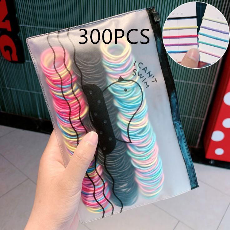 200/300/500 Pack High-quality Elastic Nylon Hair Bands For Girls Colorful Rubber Band Kids Hair Accessories Headdress
