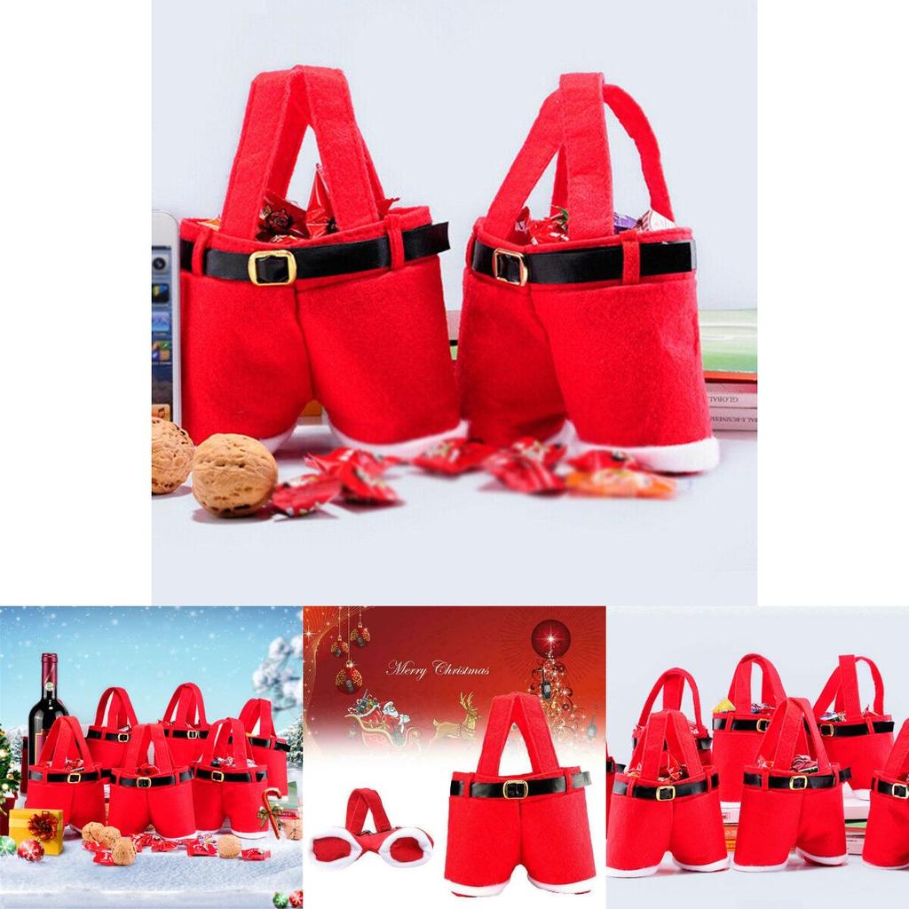 Santa Claus Pants Shaped Christmas Candy Gift Bag For Joyful Holiday Celebrations**