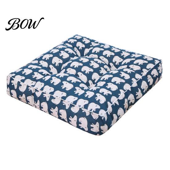 Thickened Soft Pad for Hard Chairs Modern Stylish Chair Cushion, Ultra Square Geometric or Seat Pads with Anti-slip Bottom Plant Prints, 15.75"x15.75"