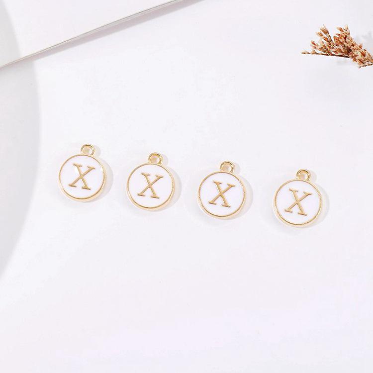 DIY Koreanischer Buchstaben Zubehör Bausatz: 26 Alphabetanhänger für Schülerinnen - Doppelseitig, Webmaterialien mit großem Loch