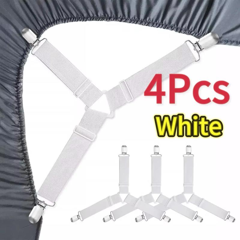 

4PCS/Set Elastic Bed Sheet Grippers Adjustable Belt Fastener Clips Mattress Cover Blankets Holder Sofa Fixation Organize Gadgets