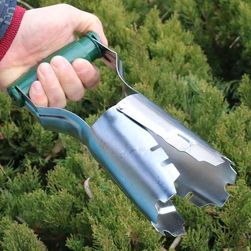 Professional Stainless Steel Seed Planter with Wooden Handle Multipurpose Hole Drilling Tool for Indoor Outdoor Garden Planting