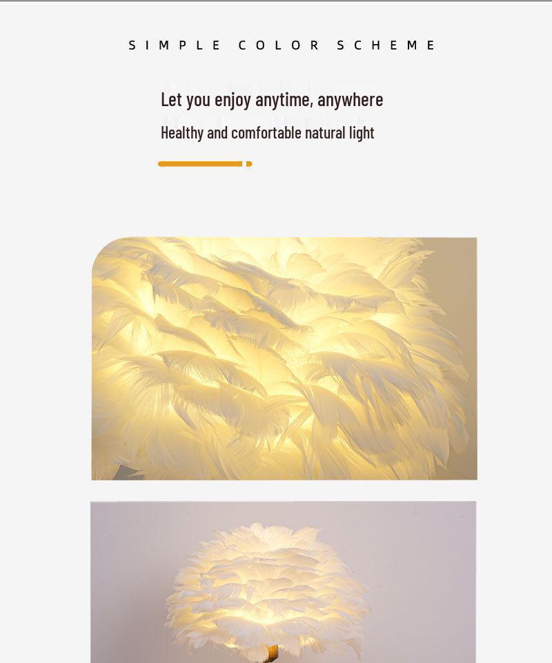 Crackle Ceramic Feather Table Lamp - Handmade Luxury Home Decor, Romantic Warm Light for Bedroom.