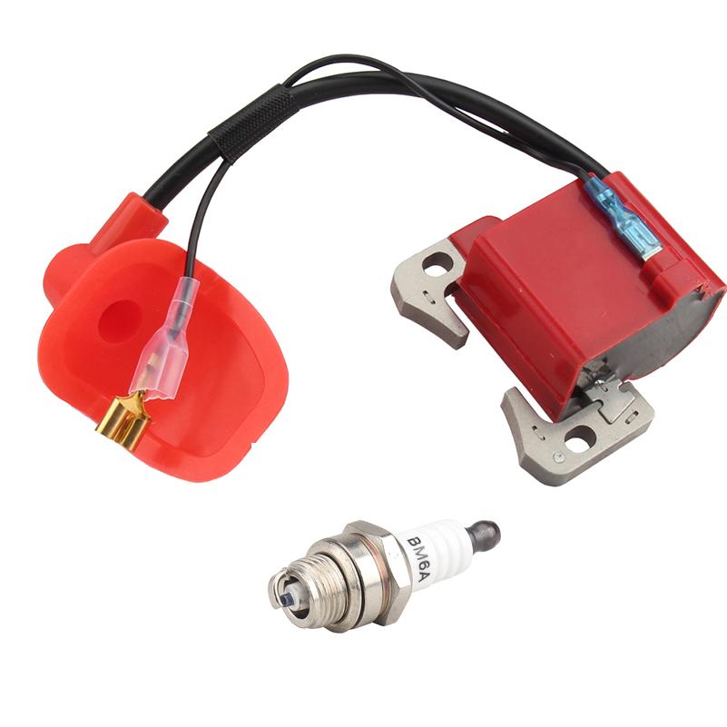 Performance Red IGNITION COIL for 43cc 47cc 49cc Mini Quad Pocket Dirt Bike ATV 2-Stroke Engine part with spark plug