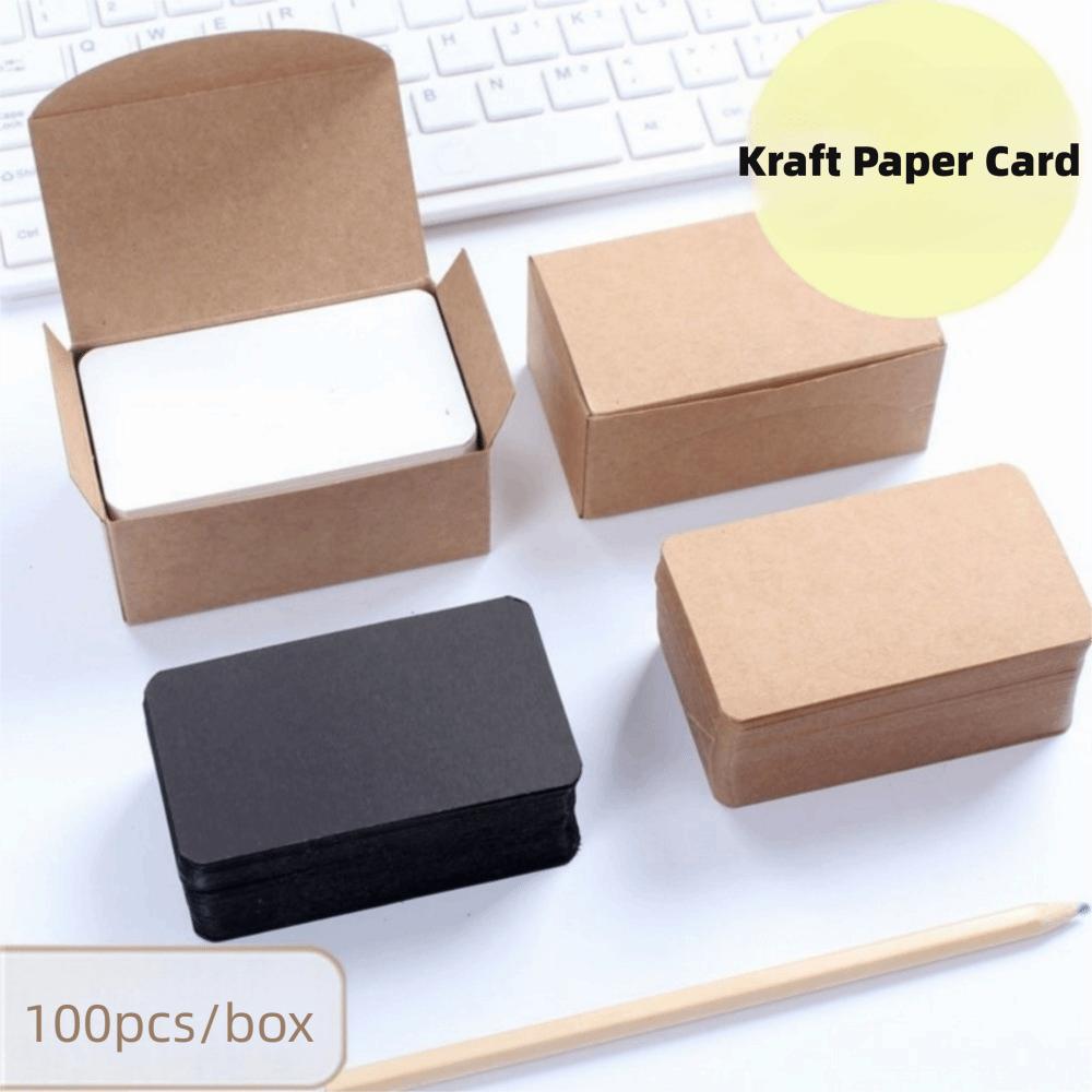 100pcs/box Colorful Kraft Paper Card Blank Message Thank You Card Business Card  Learning Card