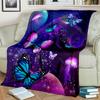 Cozy Butterfly Print Blanket - Lightweight Flannel Throw For Sofa, Bed, Travel, Camping, Livingroom, Office, Couch, Chair