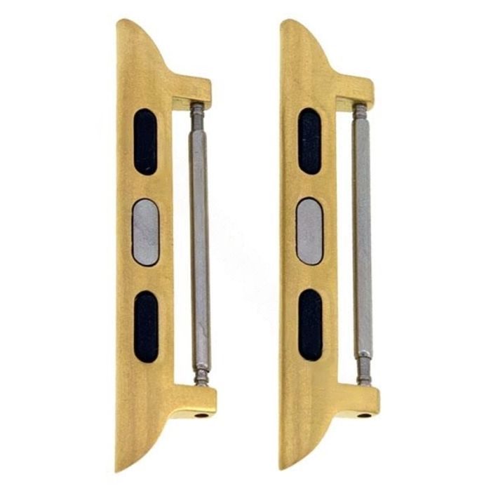 Strap Adapter - MY-MONTRE - 22mm Gold Plated - Compatible Apple Watch 38/40/41mm - 1.80mm Spring Bar - Sold As a Pair