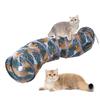Cat Printed Tunnel Tube Foldable Play Tunnel Toys Funny Training Interactive Drill Bucket Pet