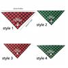 Red Green Grid Dog Saliva Towel Santa Claus Pet Triangle Scarf Triangle Bandana  Home Decor