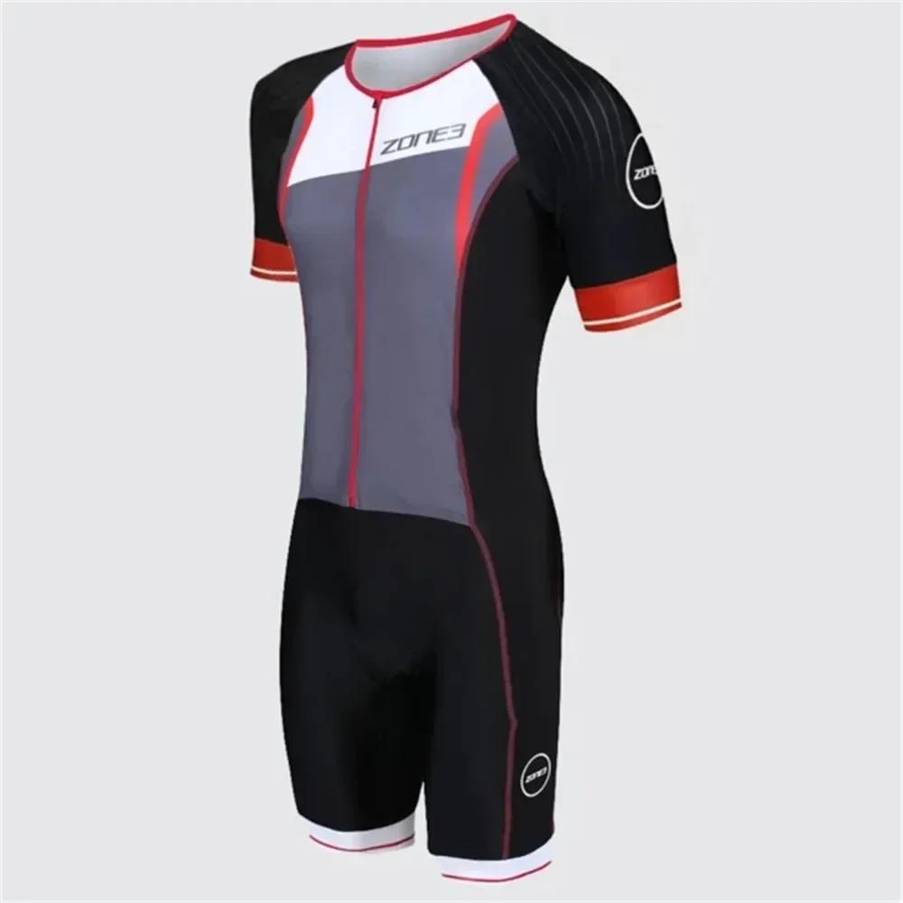 Zone3 Nový styl Pánský triatlonový oblek Závodní oblek na triatlon Aerodynamický overal Ropa Ciclismo Hombre Cyklistický skinsuit Plavecké a běžecké oblečení