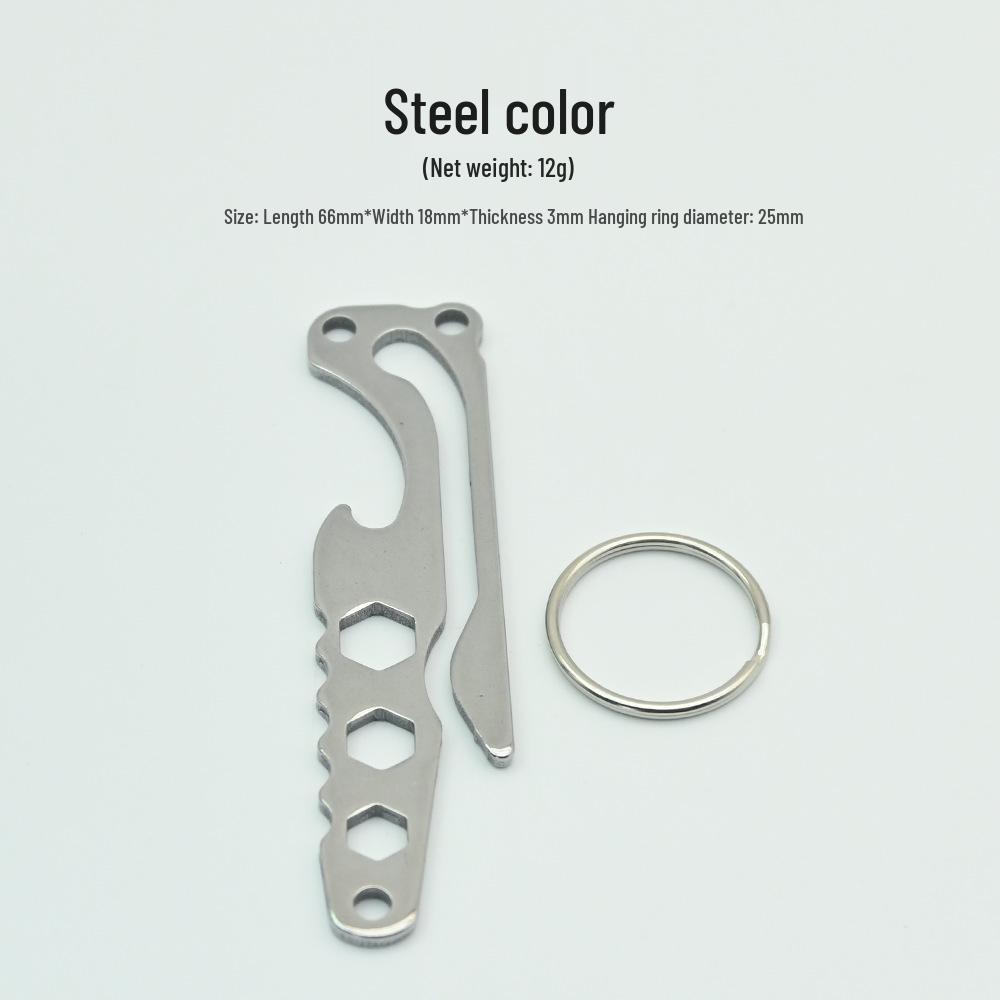 

Нержавеющая сталь EDC брелок для улицы: Многофункциональный зажим для ключей, открывалка для бутылок и шестигранный ключ.