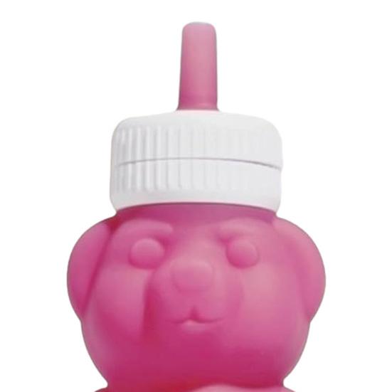 Bear Sippy Cup with Markings Silicone Straw Cup for Babies 8oz Translucent Drinking Bottle for Milk & Juice Training