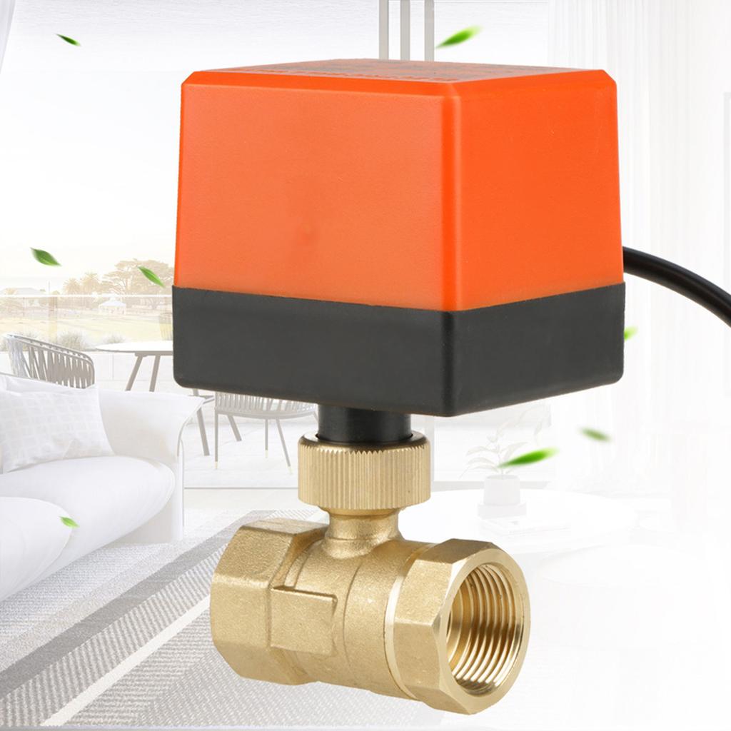 DC12V G3 4  DN20 2 Way Brass Motorized Actuator Ball Valve for Air Conditioner