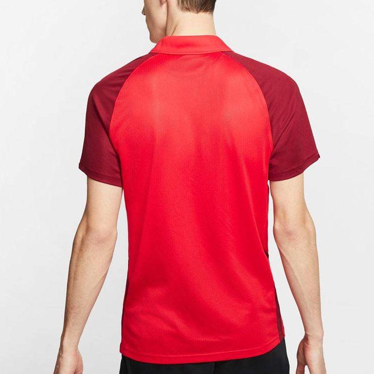 Nike Athletic Casual Soccer Short Sleeve Breathable Polo Shirt Men Tops Red BV6725-657